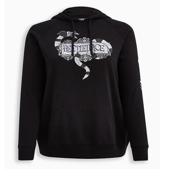 TORRID NWT BEETLEJUICE COZY FLEECE HOODIE HALLOWEEN - Picture 6 of 7